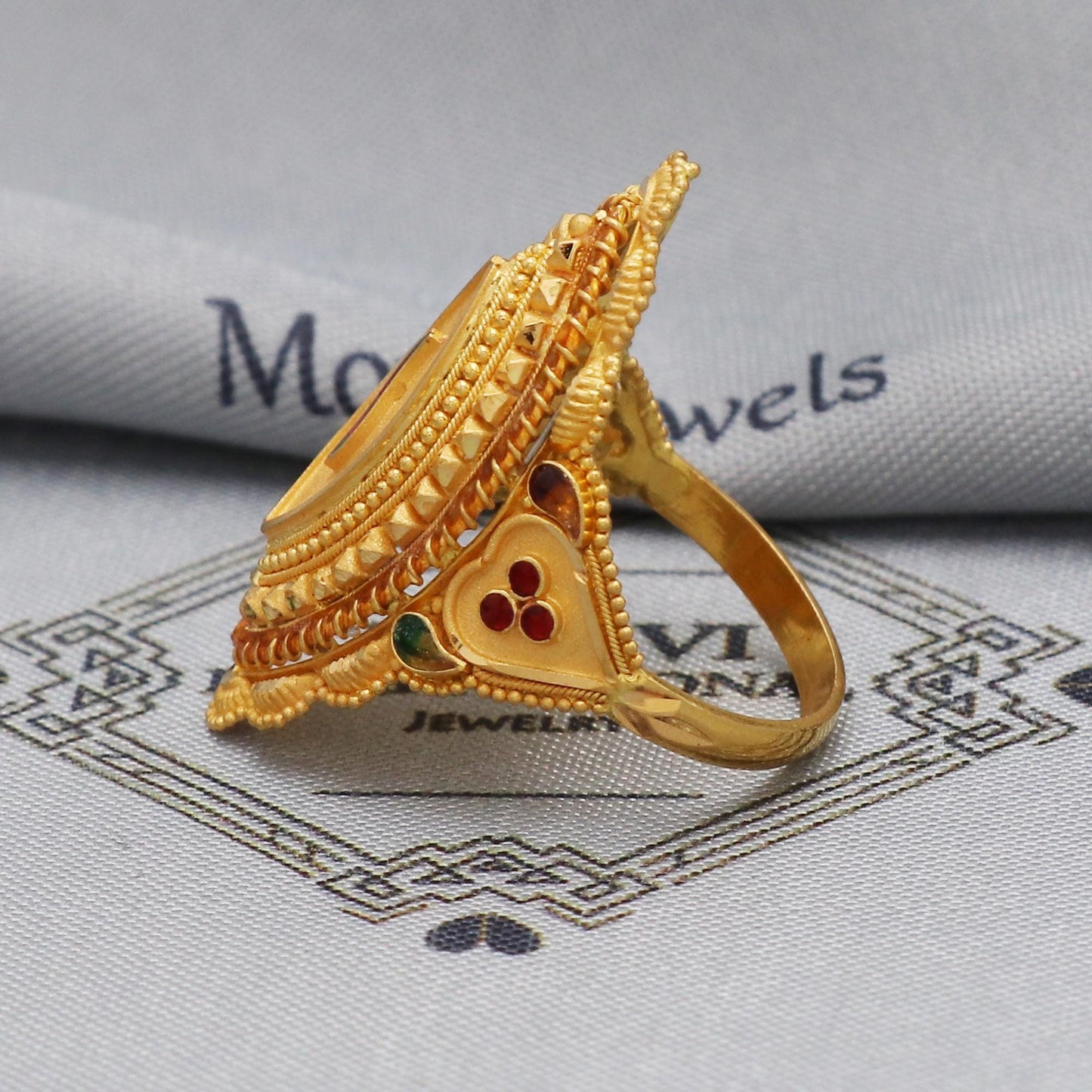 solid 22k gold ring handmade women jewelry for gift