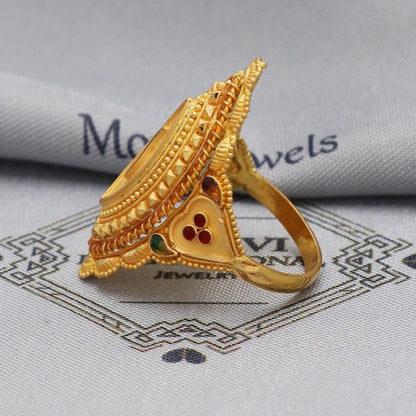 solid 22k gold ring handmade women jewelry for gift