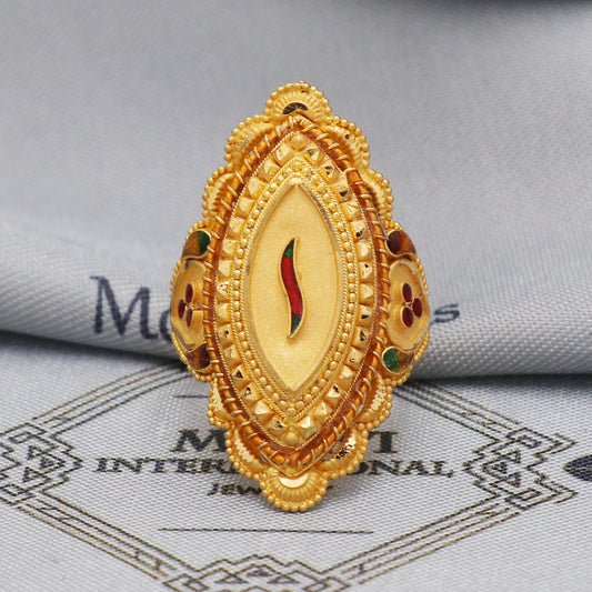 solid 22k gold ring handmade women jewelry for gift