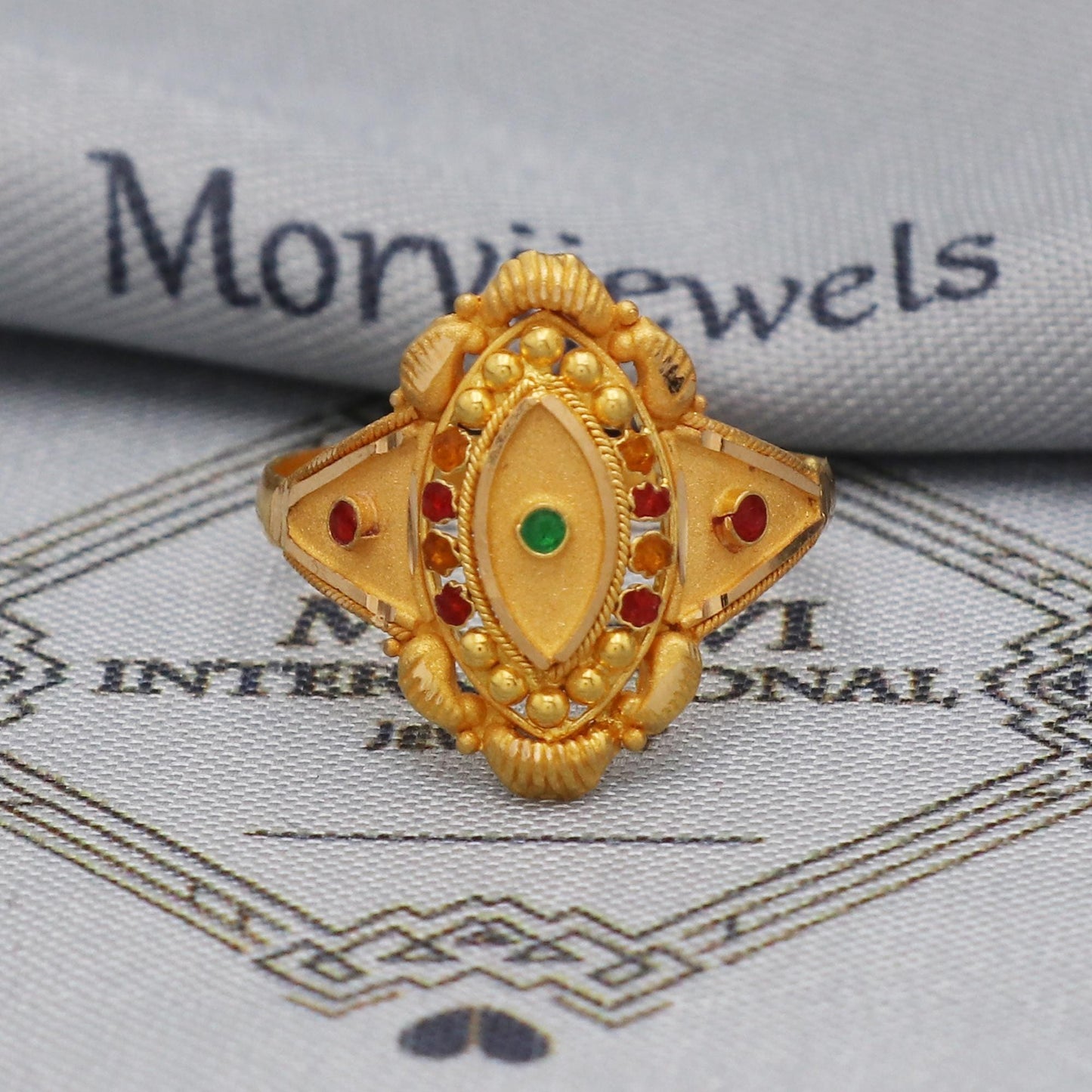 22k Gold Ring Jewelry, 22kt Handmade Indian Vintage and antique design, Pure Gold Ring, All Size, K5552