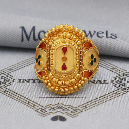 22k Gold Ring Jewelry, 22kt Handmade Indian Vintage and antique design, Pure Gold Ring, All Size, K5554