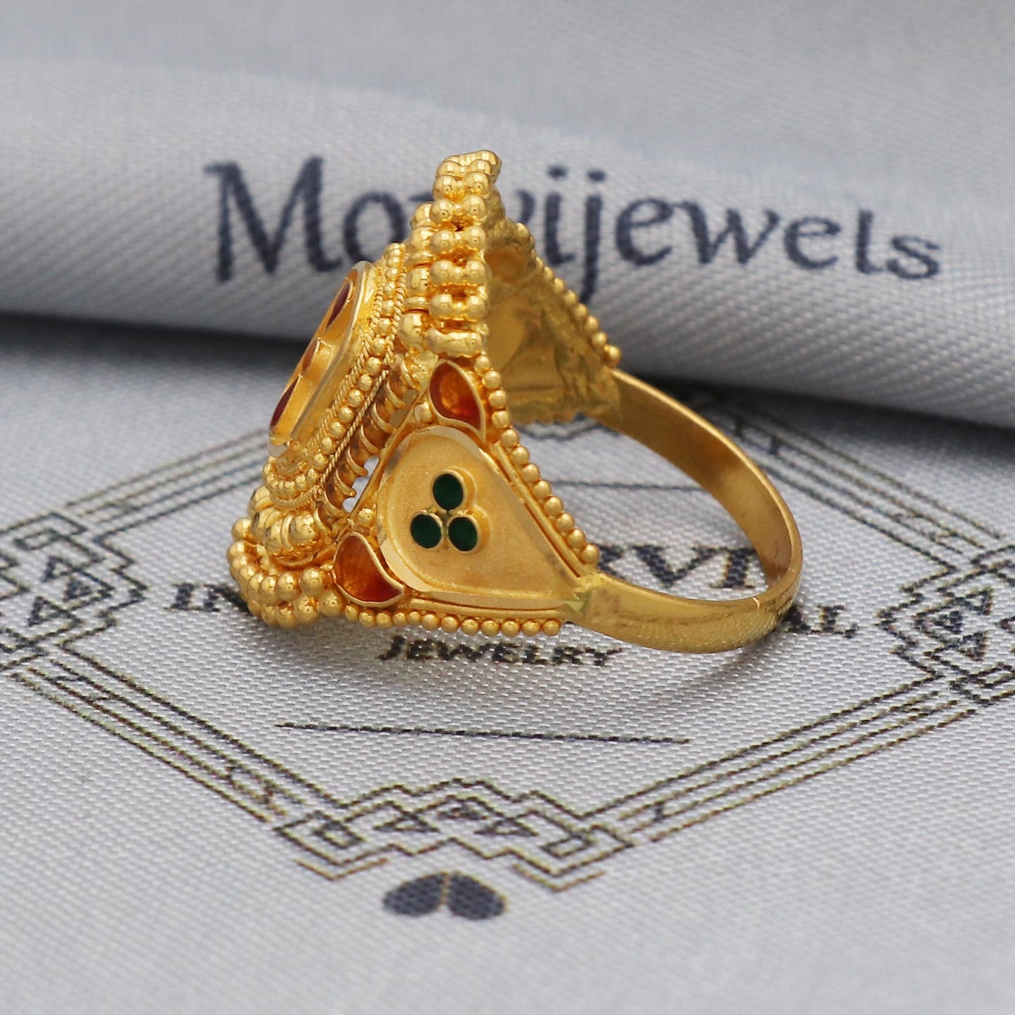 22k Gold Ring Jewelry, 22kt Handmade Indian Vintage and antique design, Pure Gold Ring, All Size, K5554