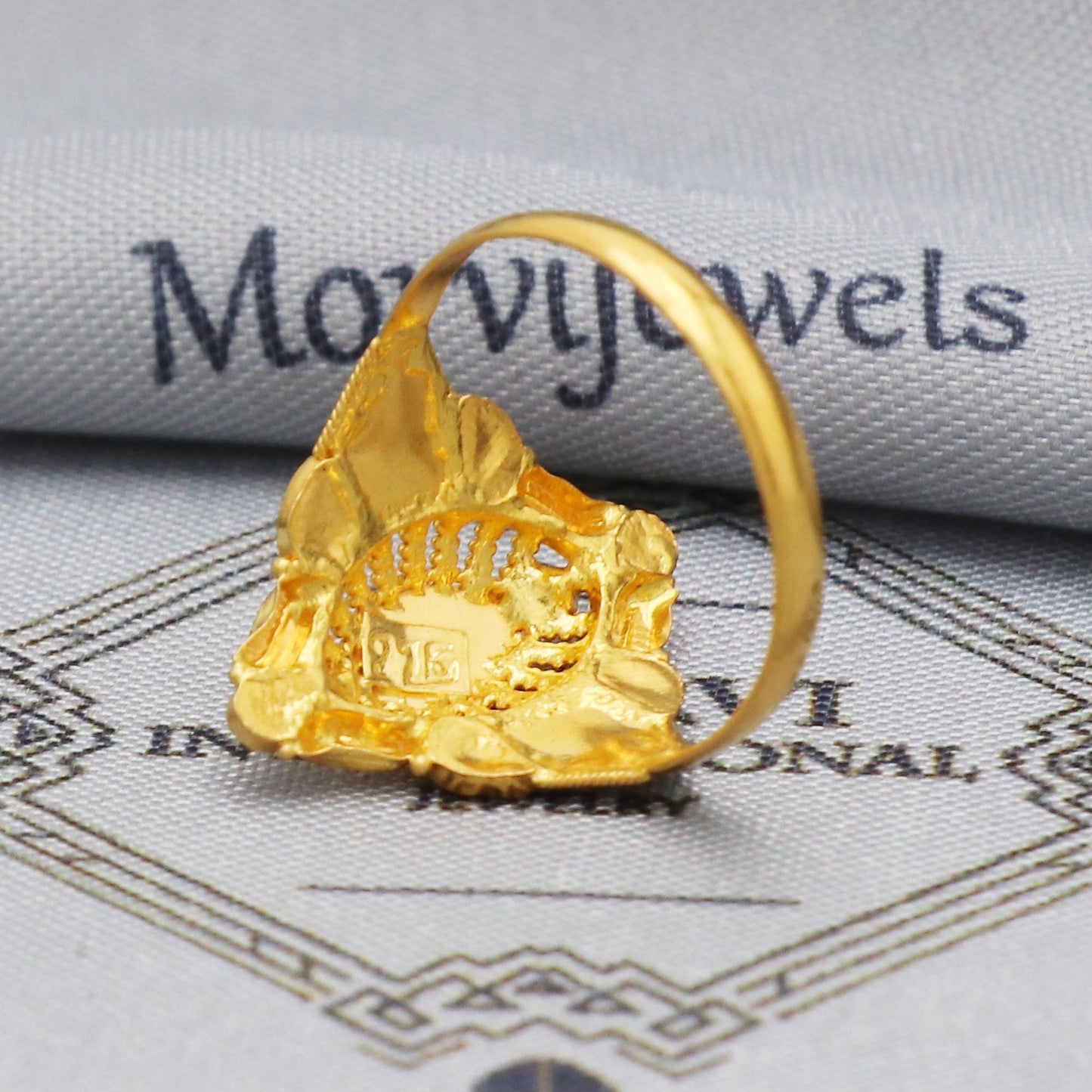 22k Yellow Gold Ring Jewelry, 22kt Handmade Indian Vintage and antique design, Pure Gold Ring, All Size, K5557