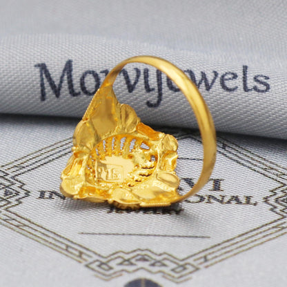 22k Yellow Gold Ring Jewelry, 22kt Handmade Indian Vintage and antique design, Pure Gold Ring, All Size, K5557
