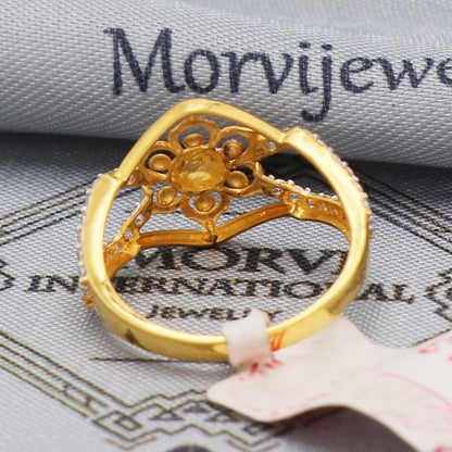 flower gold ring 22k Indian jewelry