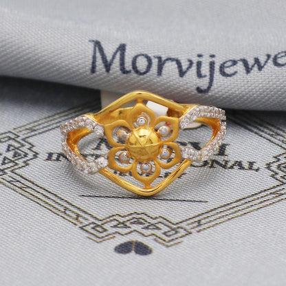 flower gold ring 22k Indian jewelry