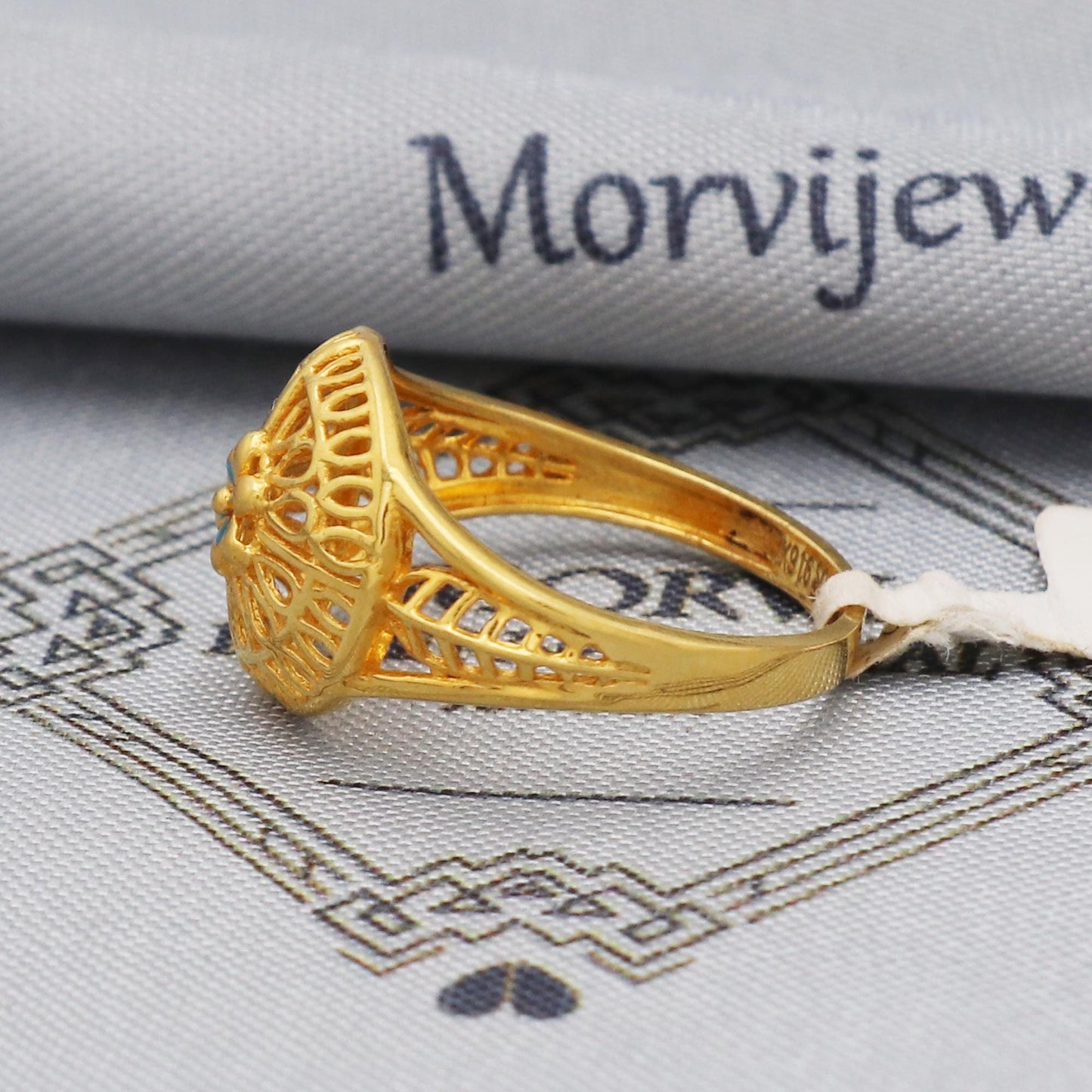 handcrafted 22k yellow gold ring filigree jewelry, 22kt solid women gold ring, All Size, K5583