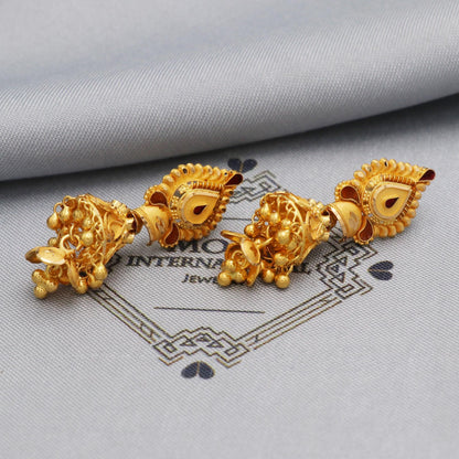 dangling 22k gold earrings handmade jewelry, K5602