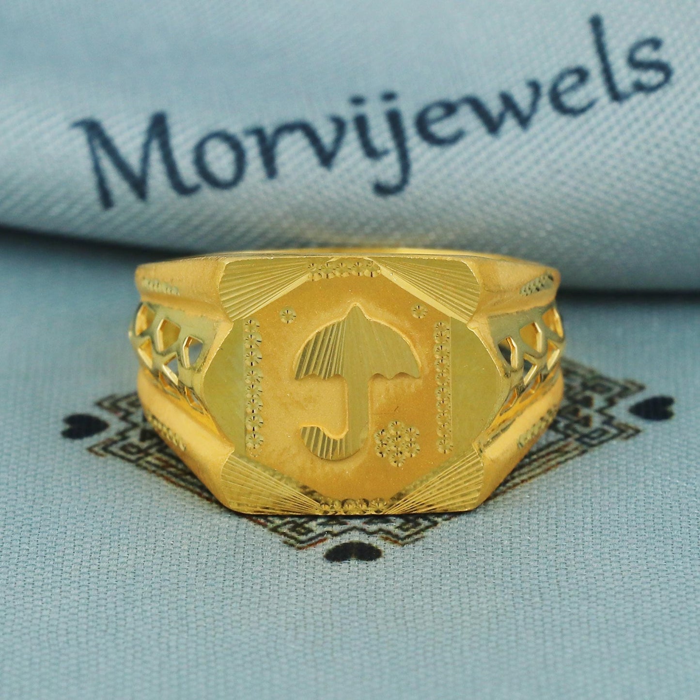 22k solid gold ring, hand carved 22k gold solid gold ring jewelry