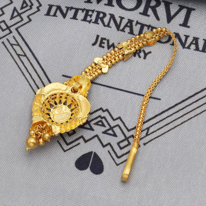 22k Gold Maang Tikka Head Pendant Jewelry For Wedding Party Wear, Traditional Indian Gold Handmade Jewelry for Gift, K5613