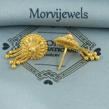 Handmade Designer 22kt gold earrings jewellery, 22k gold earrings, 22kt earrings, K5669
