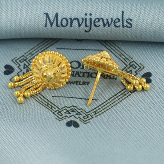 Handmade Designer 22kt gold earrings jewellery, 22k gold earrings, 22kt earrings, K5669