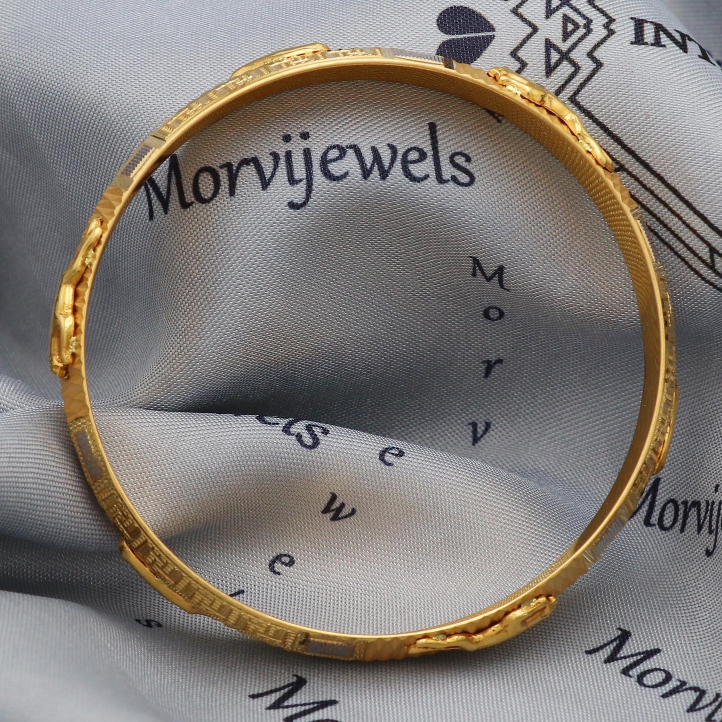 Jaguar 22k Gold Bangle Bracelet Single Men Indian Handmade Jewelry, K5428