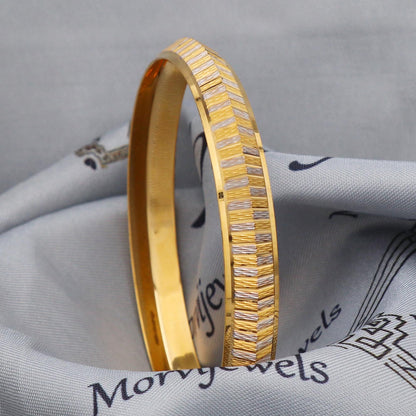 Single Kada 22k Gold Bangle Bracelet Indian Handmade Jewelry, K5431