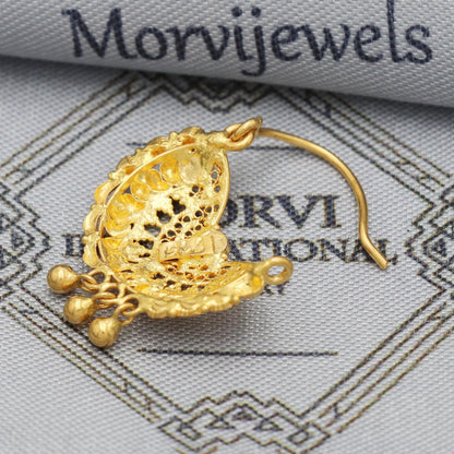 traditional 22k gold nose ring women artisan jewelry