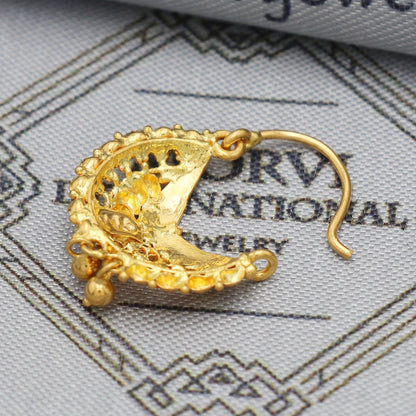 traditional gold nose ring women artisan jewelry