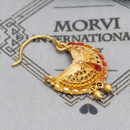 traditional gold nose ring women artisan jewelry
