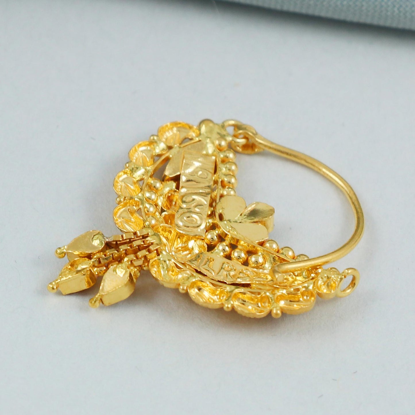 Women 22k Nose Ring Handmade Indian Jewelry, K4584