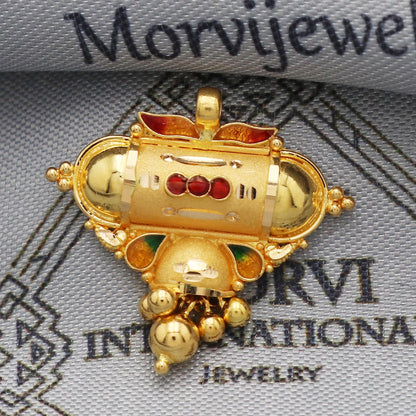 Indian Pendant Handmade 22k Yellow Gold Chain Necklace Jewelry, Pure gold necklace indian gold necklace, gift for wife, K5510