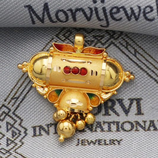 Indian Pendant Handmade 22k Yellow Gold Chain Necklace Jewelry, Pure gold necklace indian gold necklace, gift for wife, K5510