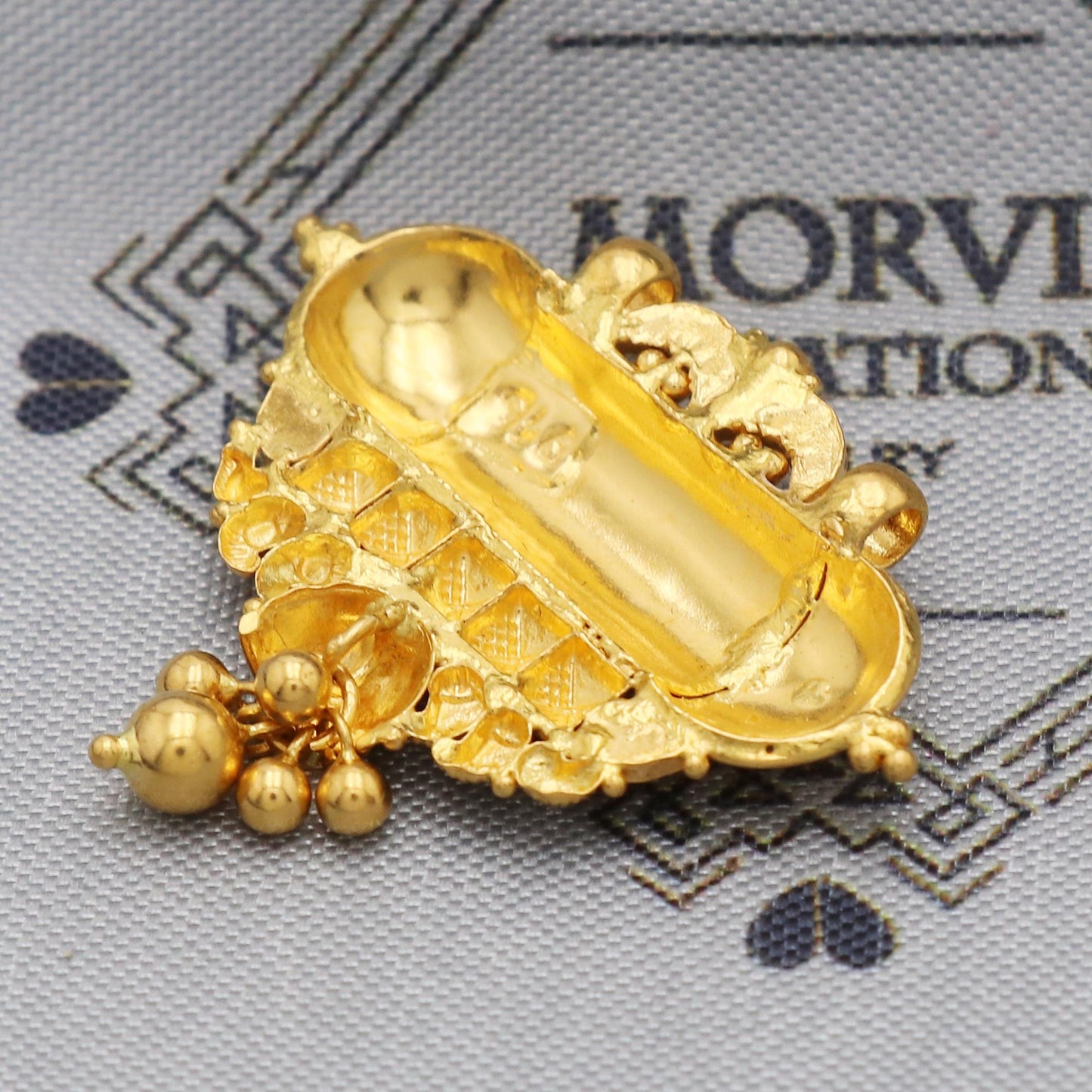 Indian Pendant Handmade 22k Yellow Gold Chain Necklace Jewelry, Pure gold necklace indian gold necklace, gift for wife, K5511