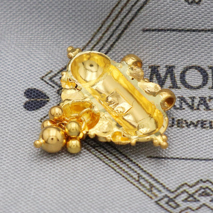 Indian Pendant Handmade 22k Yellow Gold Chain Necklace Jewelry, Pure gold necklace indian gold necklace, gift for wife, K5512