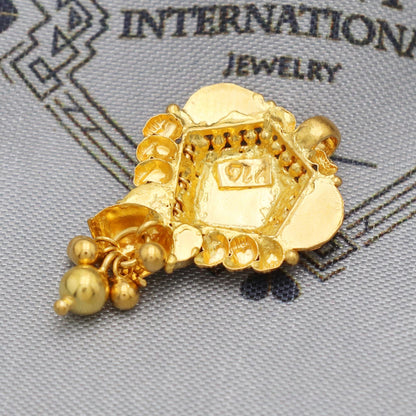 Indian Pendant Handmade 22k Yellow Gold Chain Necklace Jewelry, Pure gold necklace indian gold necklace, gift for wife, K5517