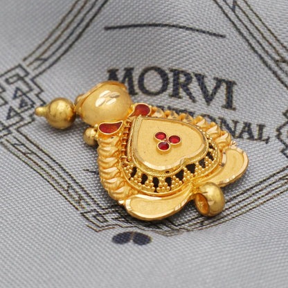 Indian Pendant Handmade 22k Yellow Gold Chain Necklace Jewelry, Pure gold necklace indian gold necklace, gift for wife, K5532