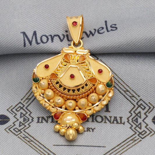Pure 22k Yellow Gold Pendant Handmade Jewelry, K5534