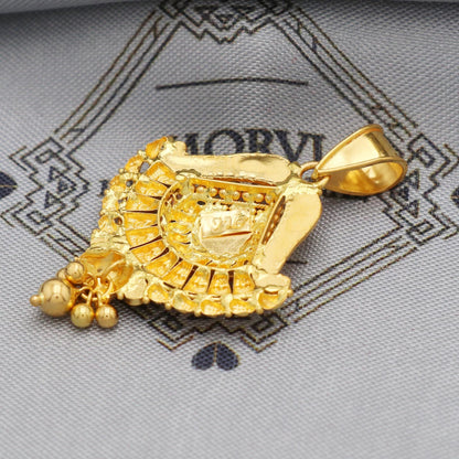 Indian Pendant Handmade 22k Yellow Gold Chain Necklace Jewelry, Pure gold necklace indian gold necklace, gift for wife, K5538