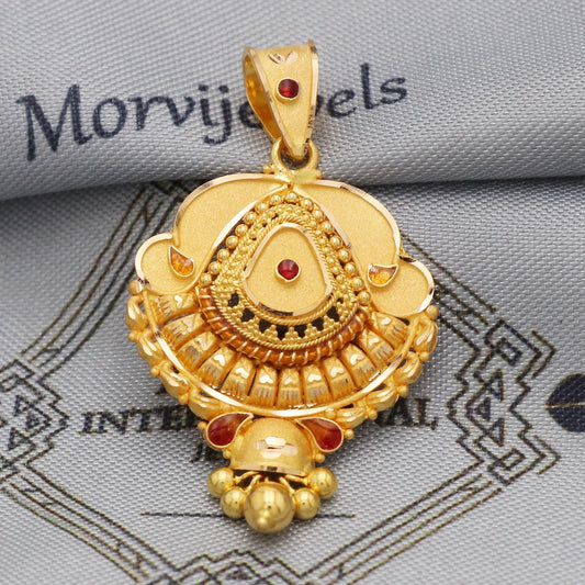 Indian Design 22k Gold Chain Pendant Jewelry, K5540