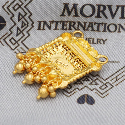 Vintage Style Pendant, Women Indian Locket, Dangling Beads Pendant Jewelry, K5624