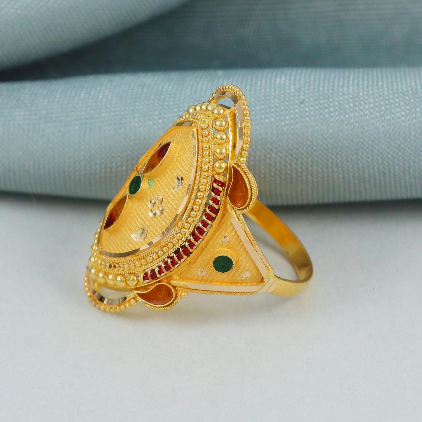22kt ring, handmade genuine yellow gold ring