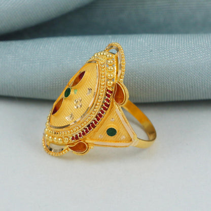 22kt ring, handmade genuine yellow gold ring