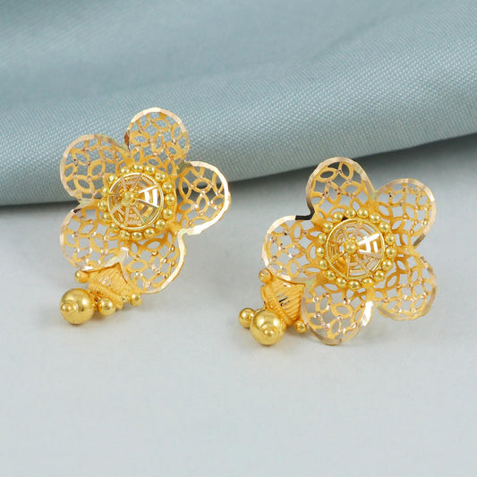 22k gold flower filigree earrings jewelry , K4590