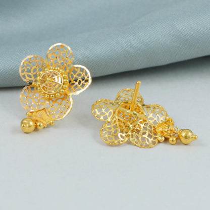 22k gold flower filigree earrings jewelry , K4590