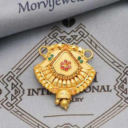 Indian Pendant Handmade 22k Yellow Gold Chain Necklace Jewelry, Pure gold necklace indian gold necklace, gift for wife, K5632