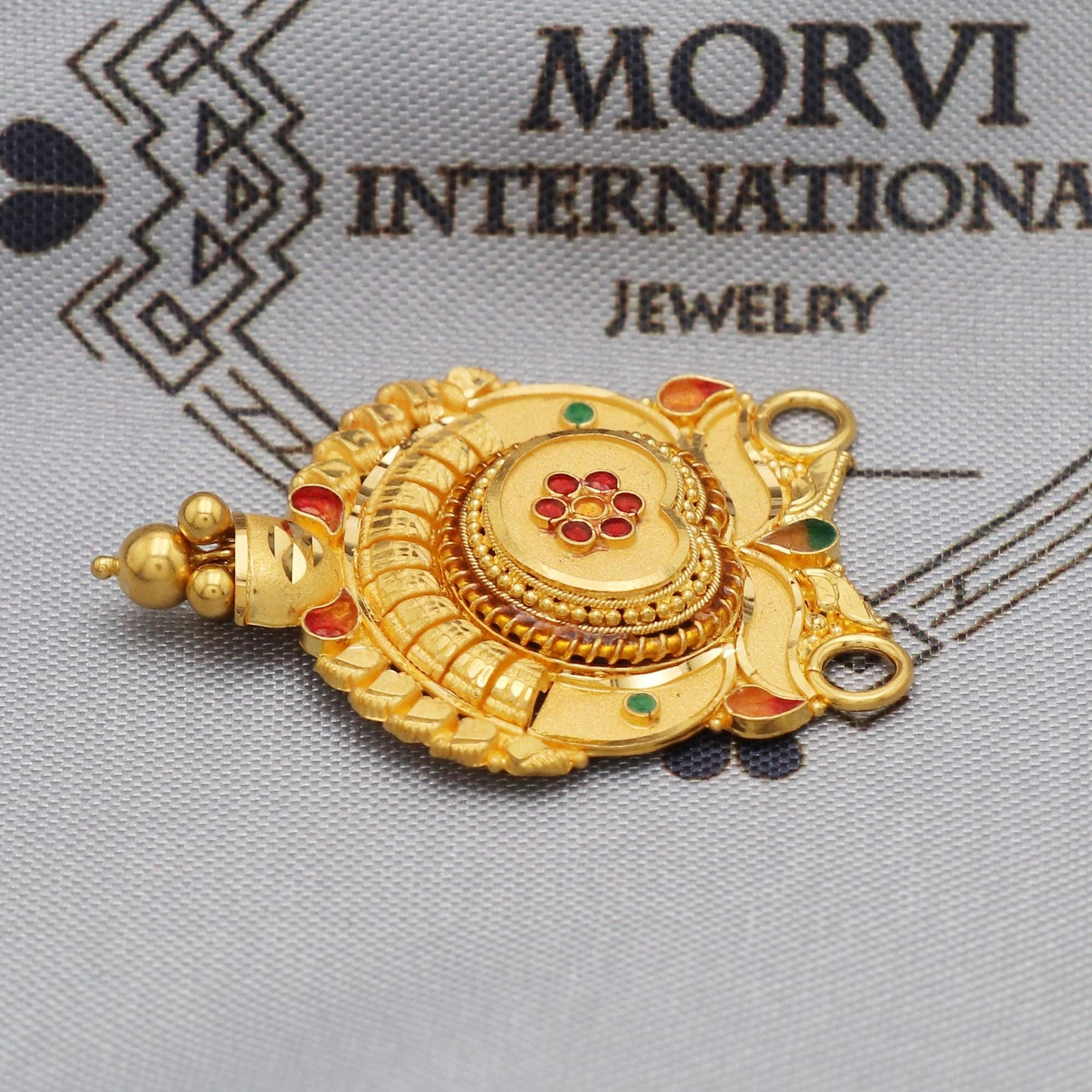 Indian Pendant Handmade 22k Yellow Gold Chain Necklace Jewelry, Pure gold necklace indian gold necklace, gift for wife, K5634