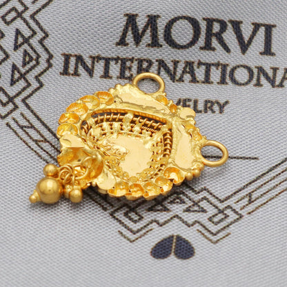 Indian Pendant Handmade 22k Yellow Gold Chain Necklace Jewelry, Pure gold necklace indian gold necklace, gift for wife, K5635