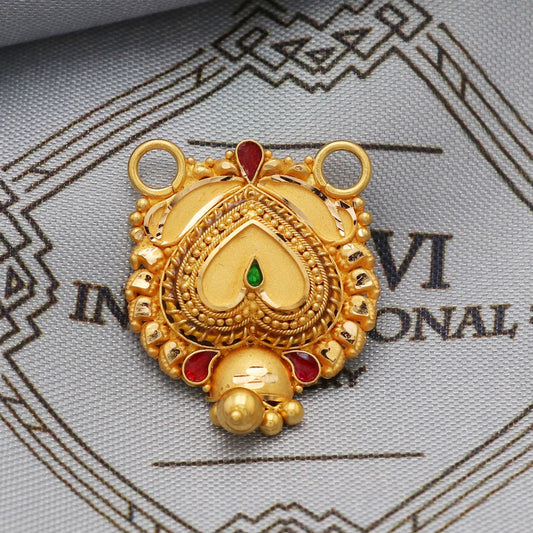 Indian Pendant Handmade 22k Yellow Gold Chain Necklace Jewelry, Pure gold necklace indian gold necklace, gift for wife, K5635
