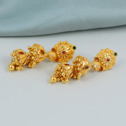 Gold Jhumka Real 22k Gold Chandelier, K4595