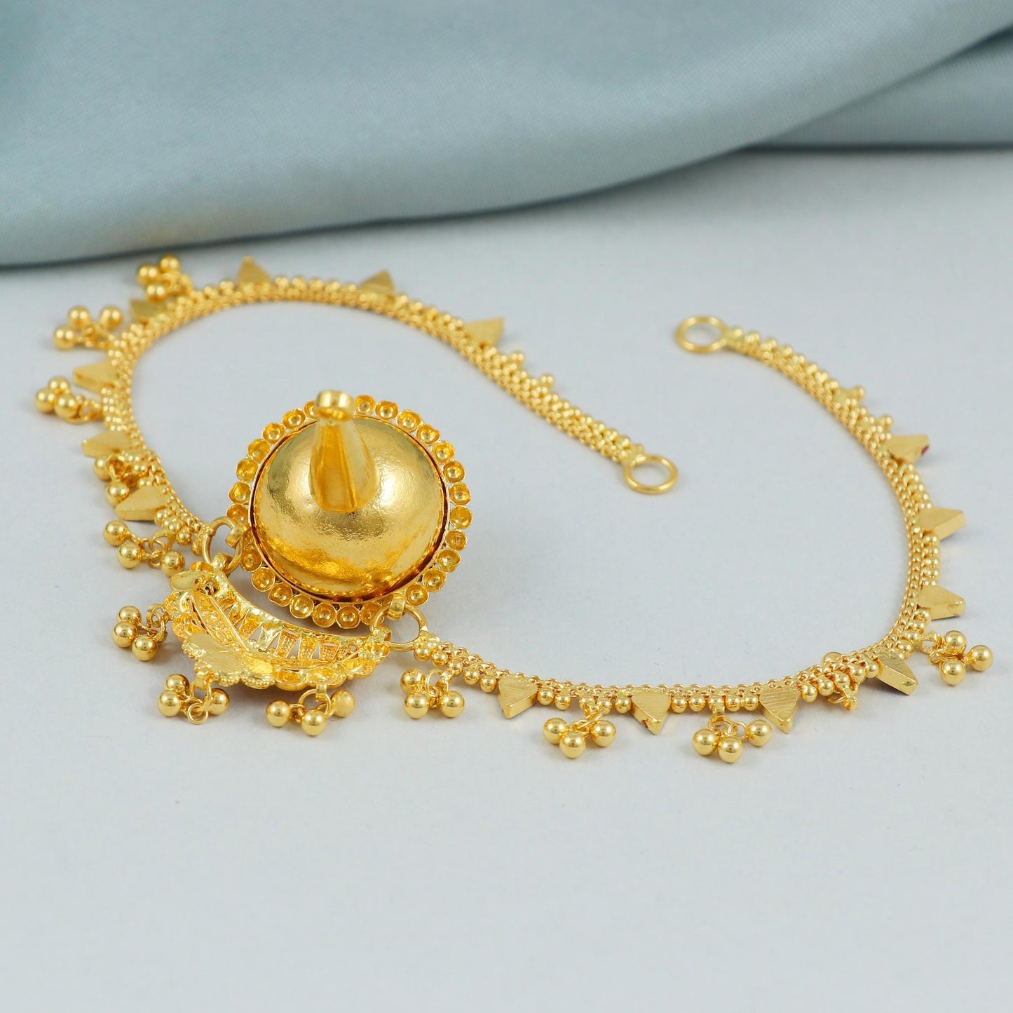 Headwear Borla with Chain 22k Indian Borla wedding hair wear traditional ornaments, Indian Outfit, K4596