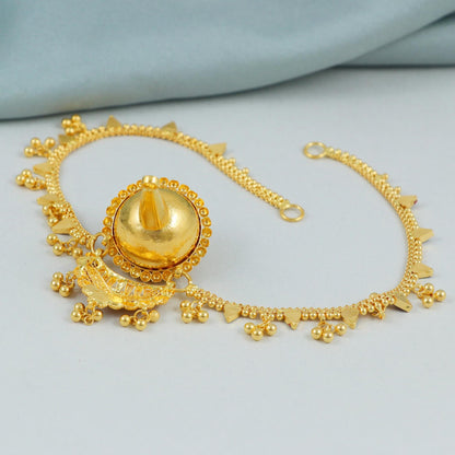 Headwear Borla with Chain 22k Indian Borla wedding hair wear traditional ornaments, Indian Outfit, K4596