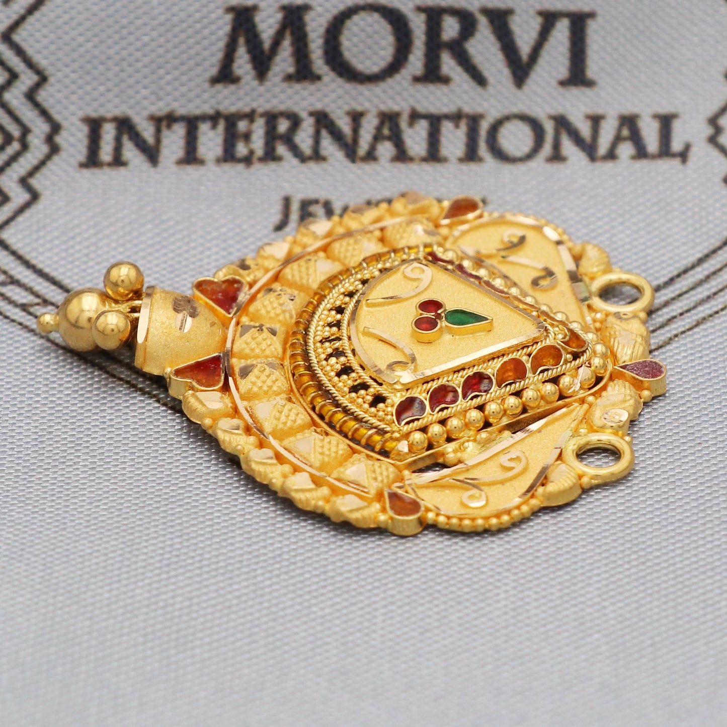 22k Yellow Gold Pendant Indian Jewelry, Pure gold necklace Indian gold , gift for wife, K5640