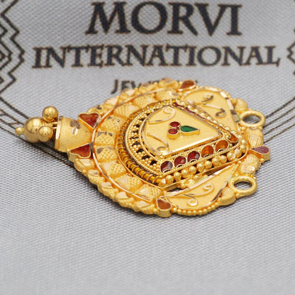 22k Yellow Gold Pendant Indian Jewelry, Pure gold necklace Indian gold , gift for wife, K5640