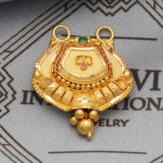 22k Yellow Gold Pendant Indian Jewelry, Pure gold pendant Indian gold pendant, gift for wife, K5641