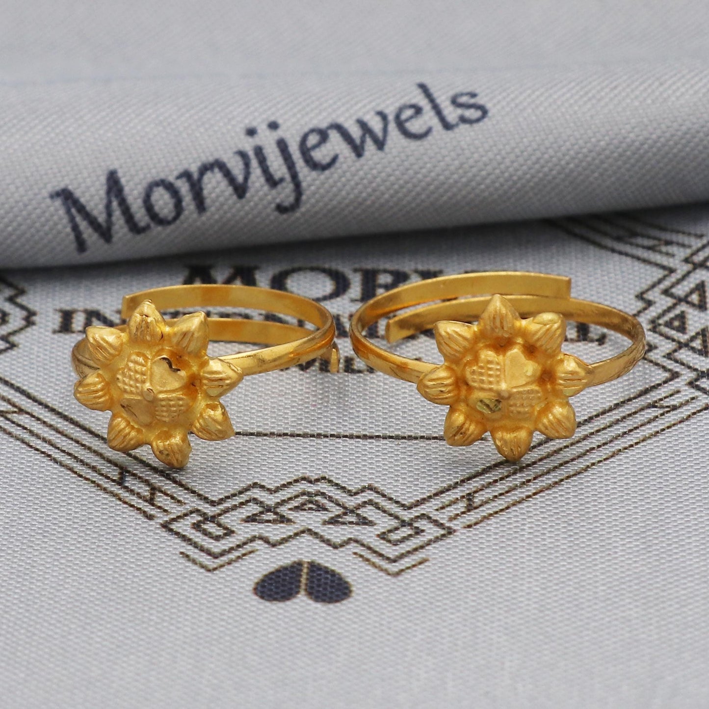 22k Yellow Gold bichiya toe ring, Handmade gold toe ring pair for women, Indian gold toe jewelry, real gold bichiya Gift, K5648