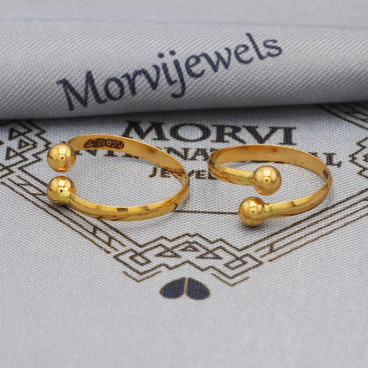 22k Yellow Gold bichiya toe ring, Handmade gold toe ring pair for women, Indian gold toe jewelry, real gold bichiya Gift, K5649