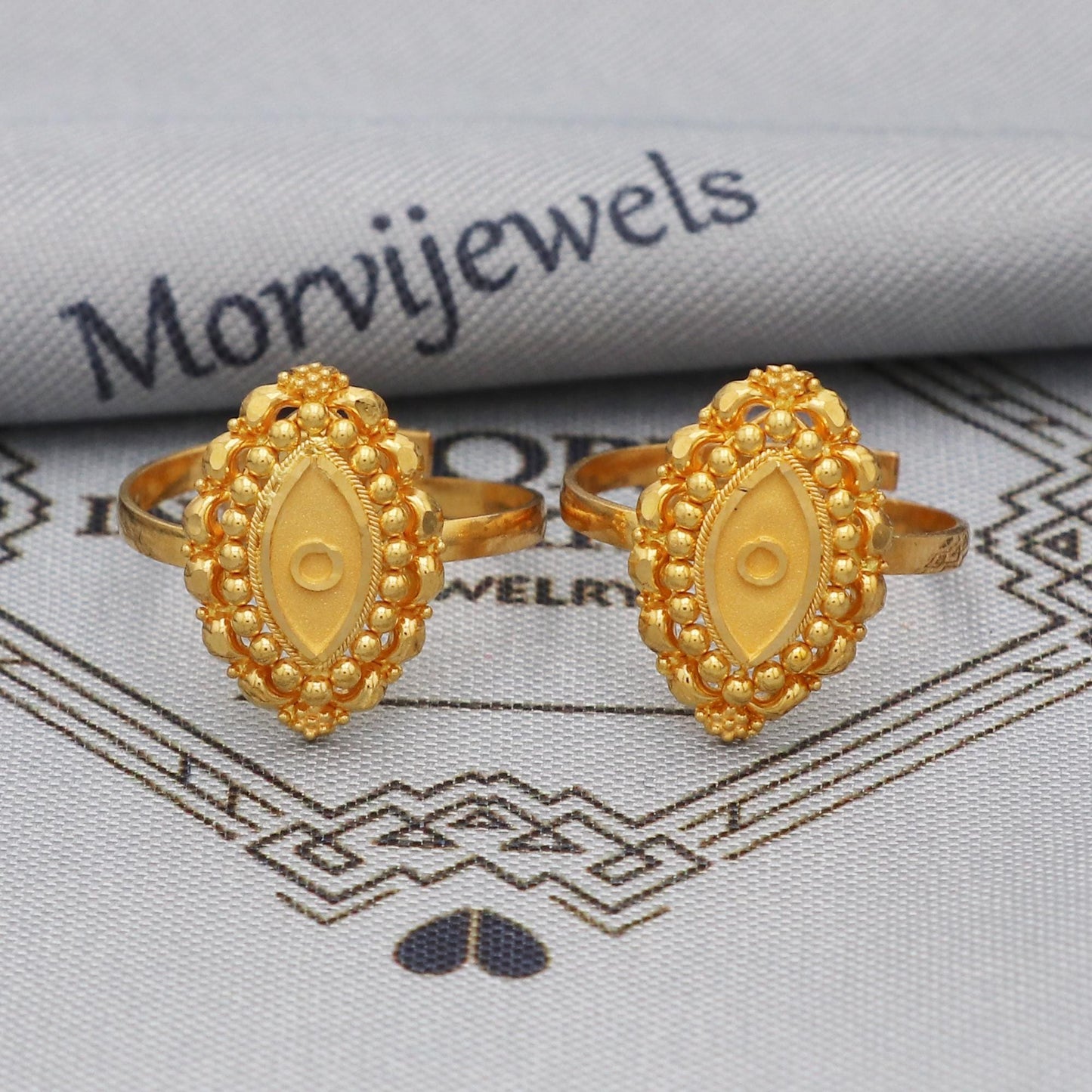 Real Solid 22k Gold toe ring bichiya, Handmade gold toe ring pair for women, Indian gold toe jewelry, real gold bichiya Gift, K5650