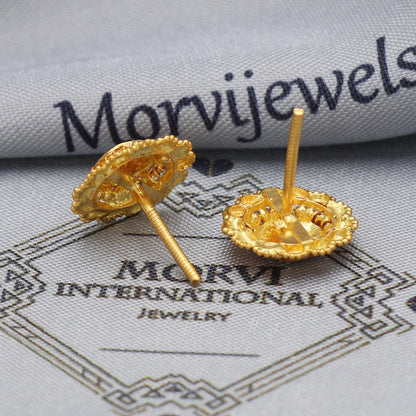 22k gold earrings screw back tops, K5452